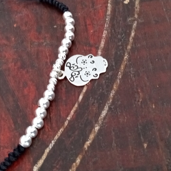 Sterling silver Halloween!Sugar skull Handmade Cloisonne Enamel bracelet - Picture 9 of 11